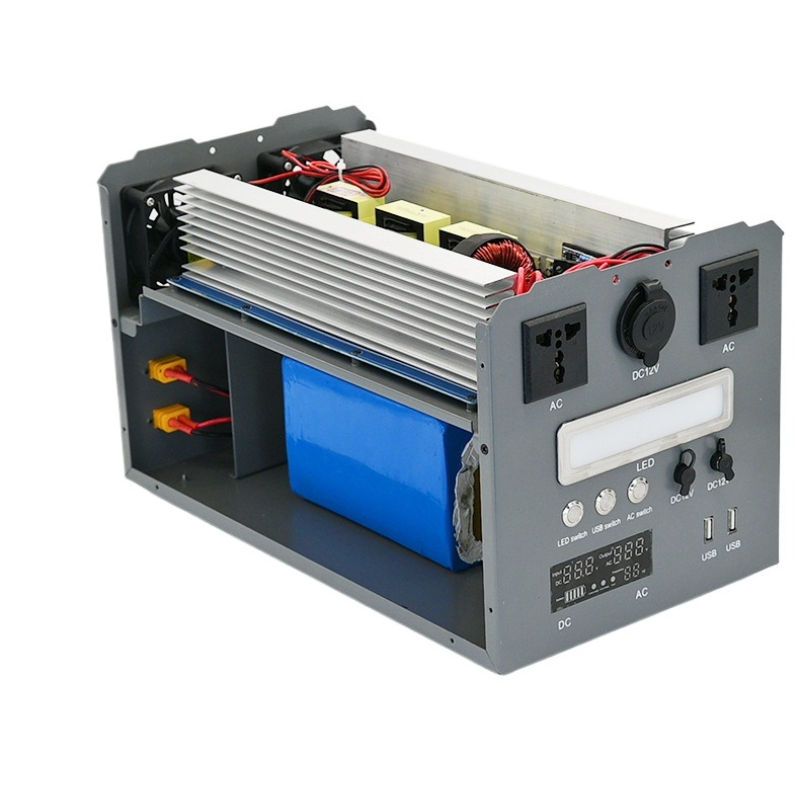 2500W Portable Power Station DIY Kit Pure Sine Wave Inverter 12V 24V to 220V Outdoor Energy Storage Case with Digital Display