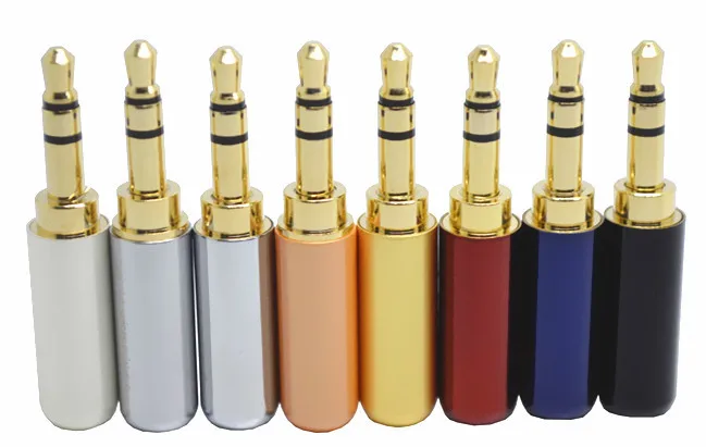 High Quality Wholesale Custom Cheap 6Pcs 4 Pole 3.5mm Male Repair Headphone Stereo Jack Plug Metal Audio Stereo Plug