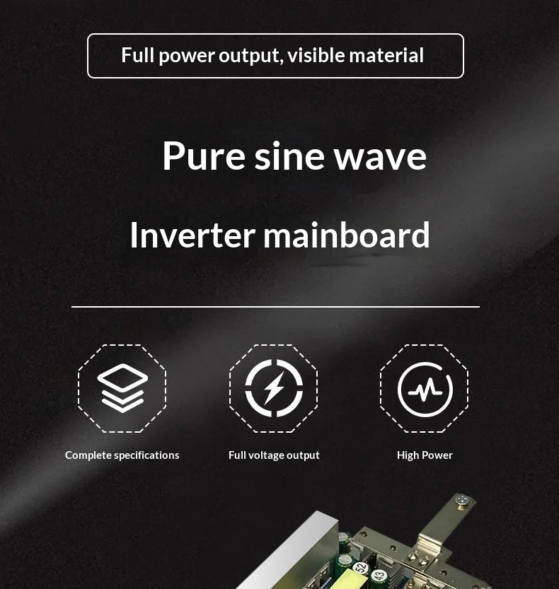 Pure Sine Wave Inverter PCBA 12V 24V to 220V for Camping Power Supply Battery Storage