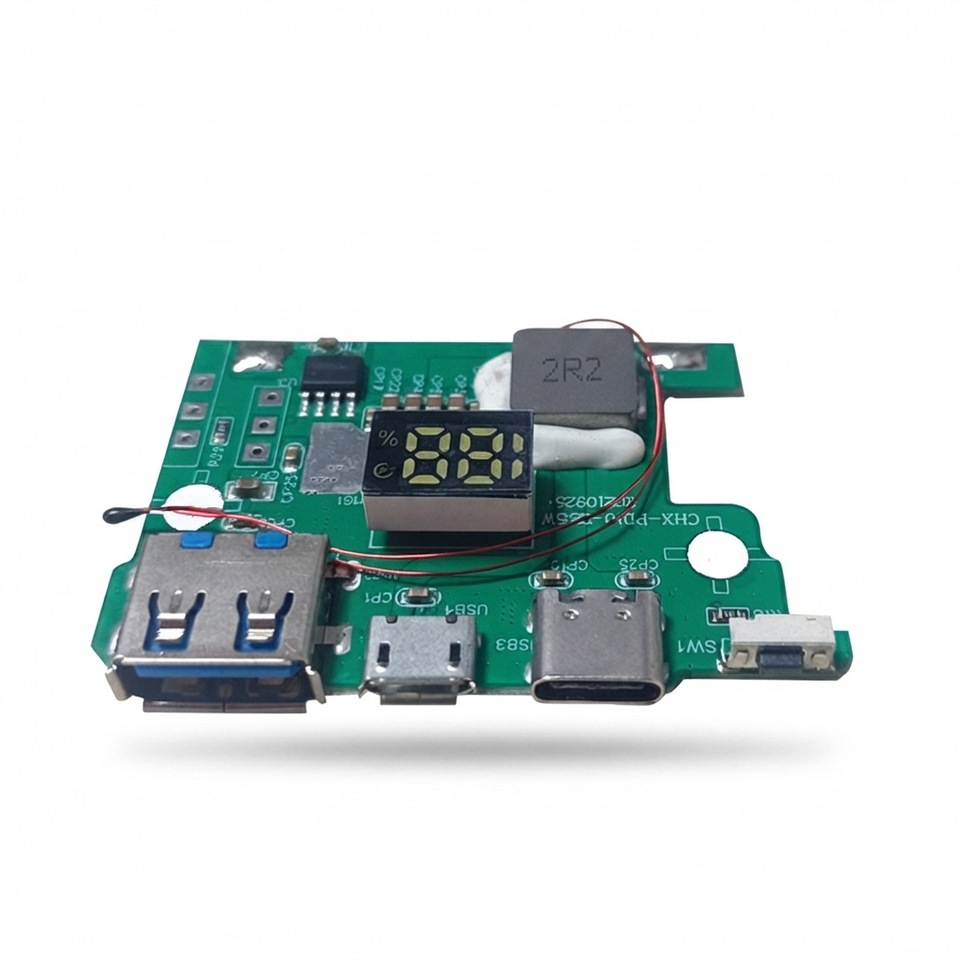 22.5W 5-Port Bidirectional Fast Charging Power Bank PCBA Module DIY Circuit Board QC4.0 PD3.0 Ultra Thin Card Type