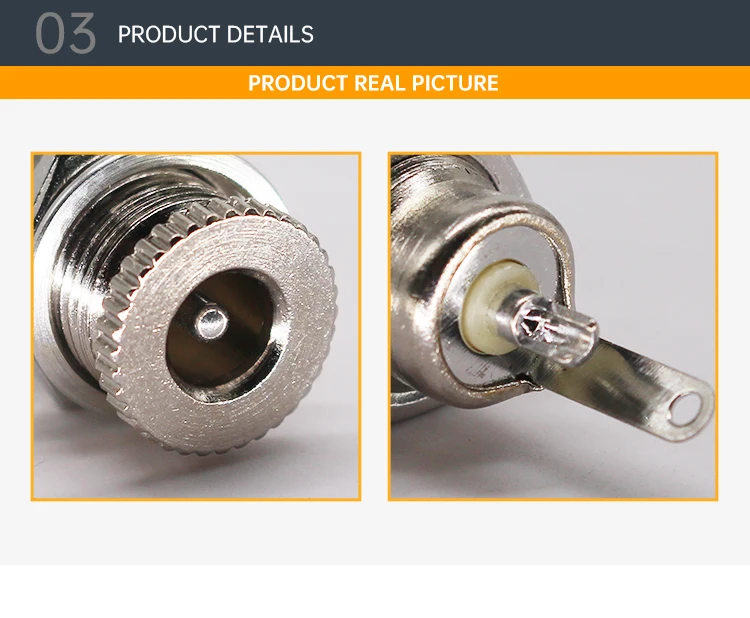 54-00063 DC Power Supply Jack Sockets DC-099 5.5 * 2.1 mm Threaded Metal Charging Sockets Female Panel Mount DC Connectors DC099