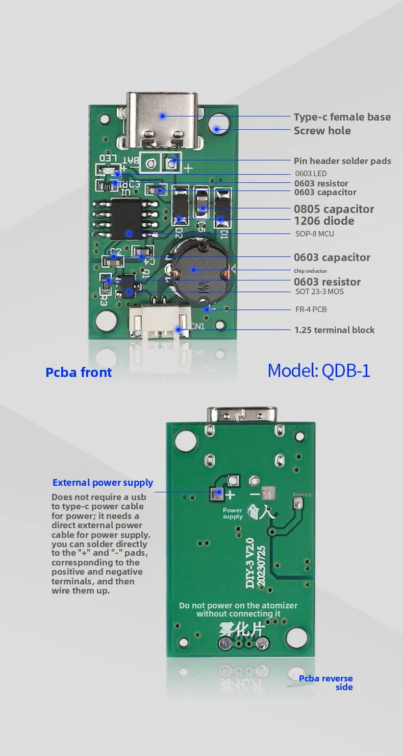 Single-nozzle Atomization Module Humidifier Mainboard Driver Circuit Board Atomizer Water-Heating Blanket Electronic Accessory