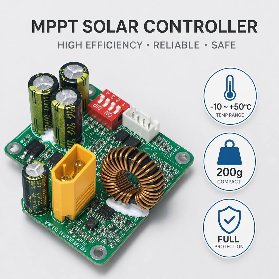 MPPT Solar Charge Controller 10A-60A 12V/24V Smart PV Charging Module PCBA for Off-Grid Solar Panel System with CE RoHS