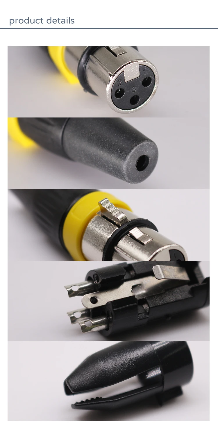 WS ELECTRONIC Hot Sale XLR Connectors 3 Pin Solder Type  Connectors Audio 3-8 Pins XLR Female Jacks for Electric Speaker Cable