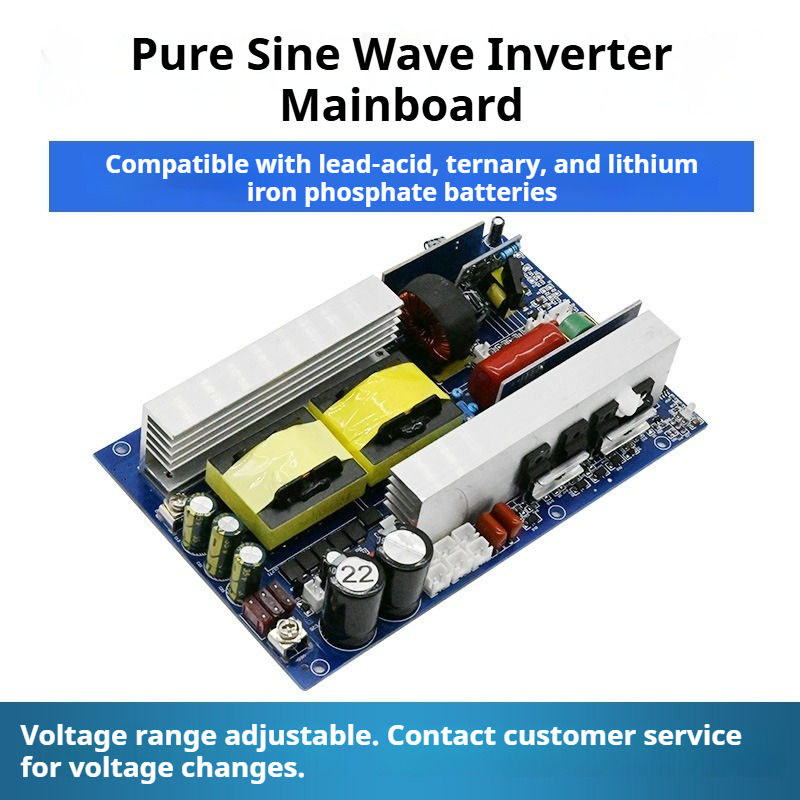 Pure Sine Wave Inverter Main Board 12V 24V 48V to AC 220V High Efficiency 90% for DIY Portable Power Station Solar Camping Drive