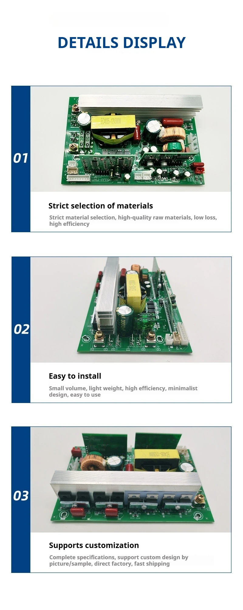 Pure Sine Wave Inverter Mainboard DC to AC PCBA for Portable Power and Energy Storage Systems