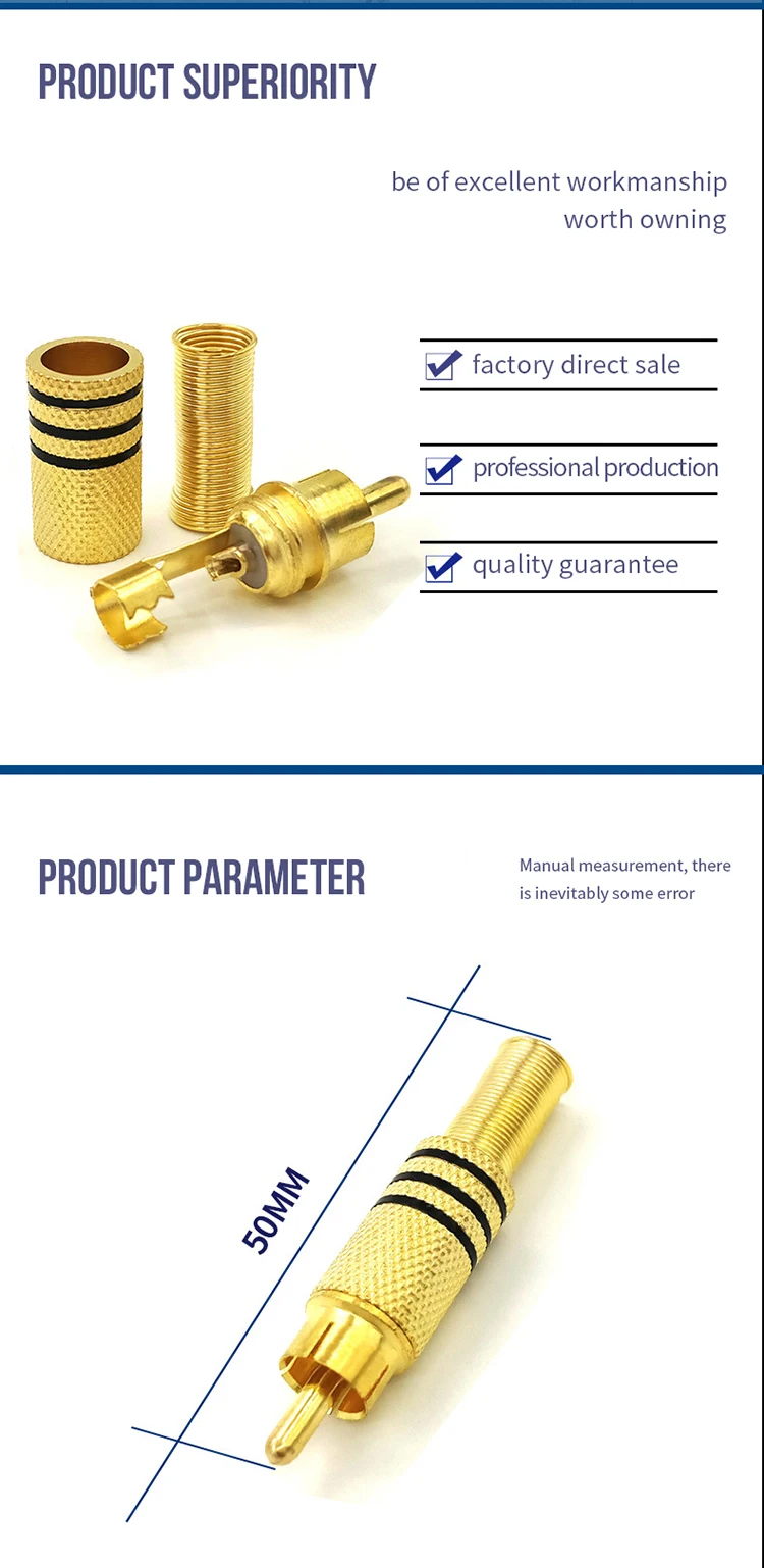 Gold Plated Adapter 3.5mm Male to 6.5mm Female Connector 1/8 Inch Stereo TRS Mini Jack 3.5 mm Male Plug Connector