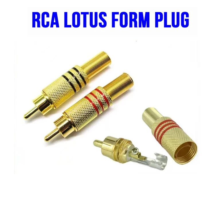 High-Performance Gold Plated RCA Jacks Welding Plugs Zinc Alloy Male Soldering Connectors Mono Audio Connectors for Amplifier