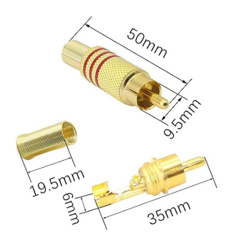 DXZP SC Good Quality RCA Plugs Audio Jacks RCA Connectors AUX DIY Kit for Amplifier DVD Mp3 Mp4 Player Metal RCA Connectors