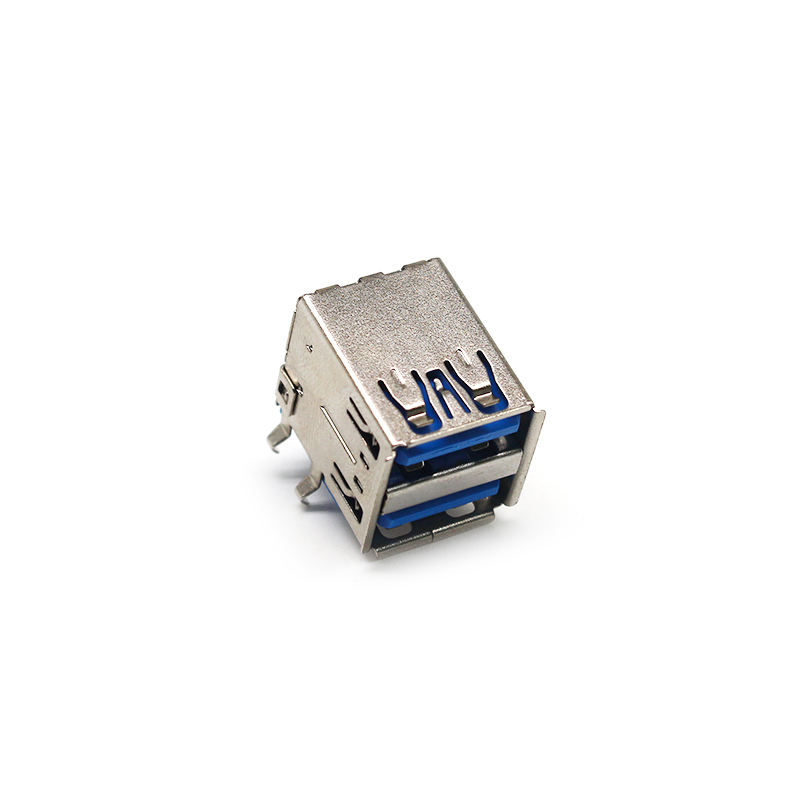 Good Quality PCB USB a Male Connectors 3.0 Type-A Dual Port Female Jack 90 Degree USB a Type Female Sockets for Computer