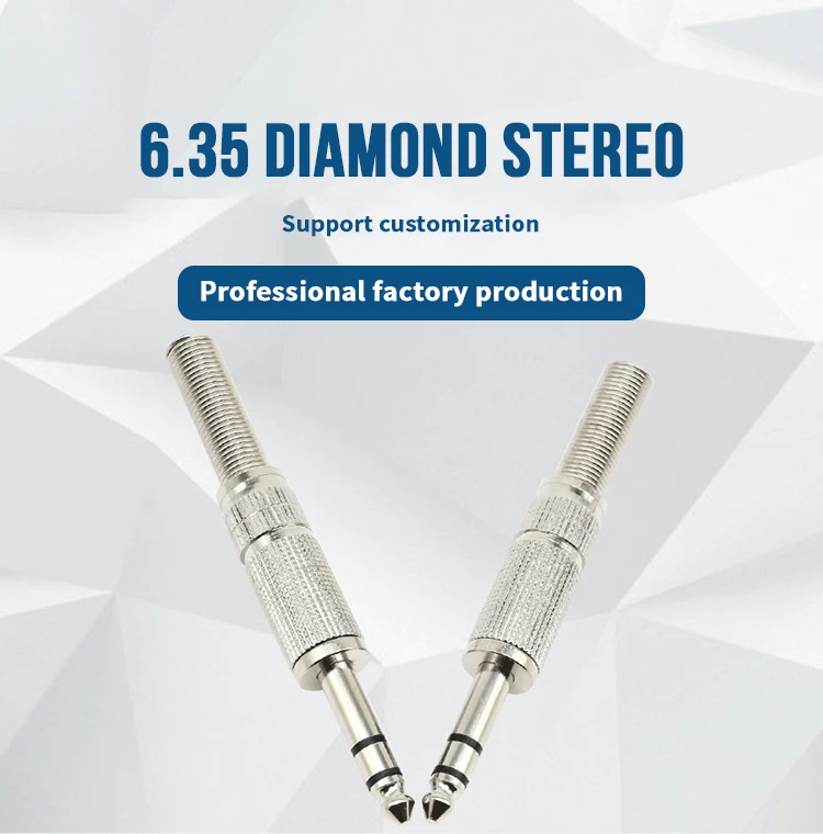 Professional Grade Musical Instruments Accessories TRS TS 1/4 Inch 6.5mm Stereo Jack 6.5mm Male Plug 6.3mm 6.35mm Connectors