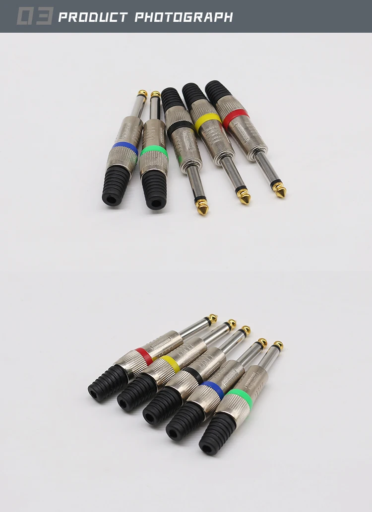 6.35mm plug Factory Direct Sales Metal 1/4 6.3mm Plug for Speaker Mono Speaker JT3079