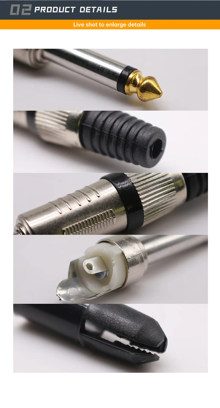 6.35mm plug Factory Direct Sales Metal 1/4 6.3mm Plug for Speaker Mono Speaker JT3079