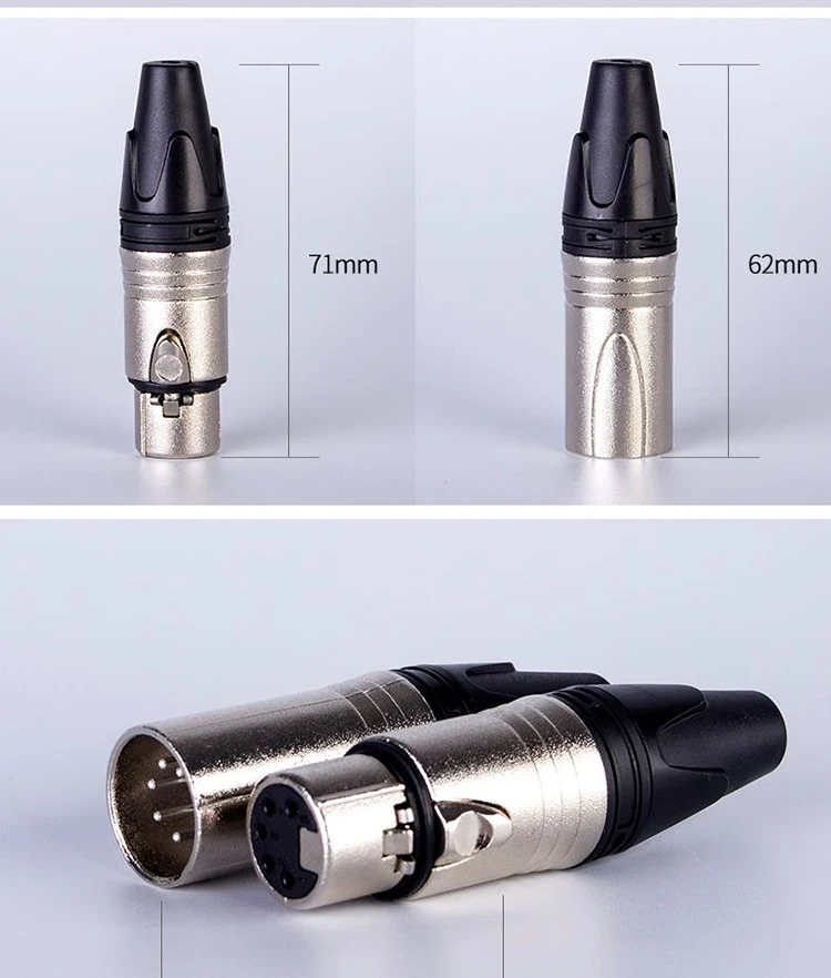 Zinc Alloy Female Plug Cable Connector Microphone 3 Pin Audio Socket XLR  Connector