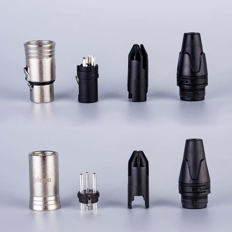 Factory Hot Sale Assembly XLR Connectors Speaker Plugs Easy Solder Type Nickel Plated Audio Connectors for Amplifier Cable