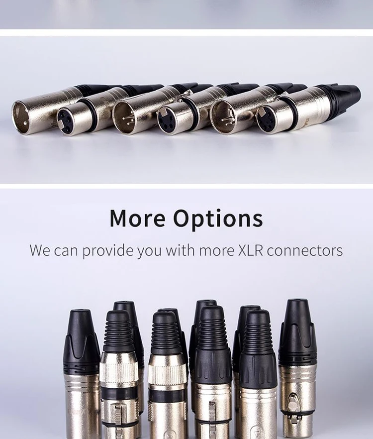 High Quality Solder Type XLR Connectors Mating Male Plugs Female Jack Audio Cable Connectors Microphone 3-5Pin XLR Audio Socket