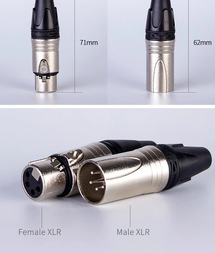 High Quality Solder Type XLR Connectors Mating Male Plugs Female Jack Audio Cable Connectors Microphone 3-5Pin XLR Audio Socket