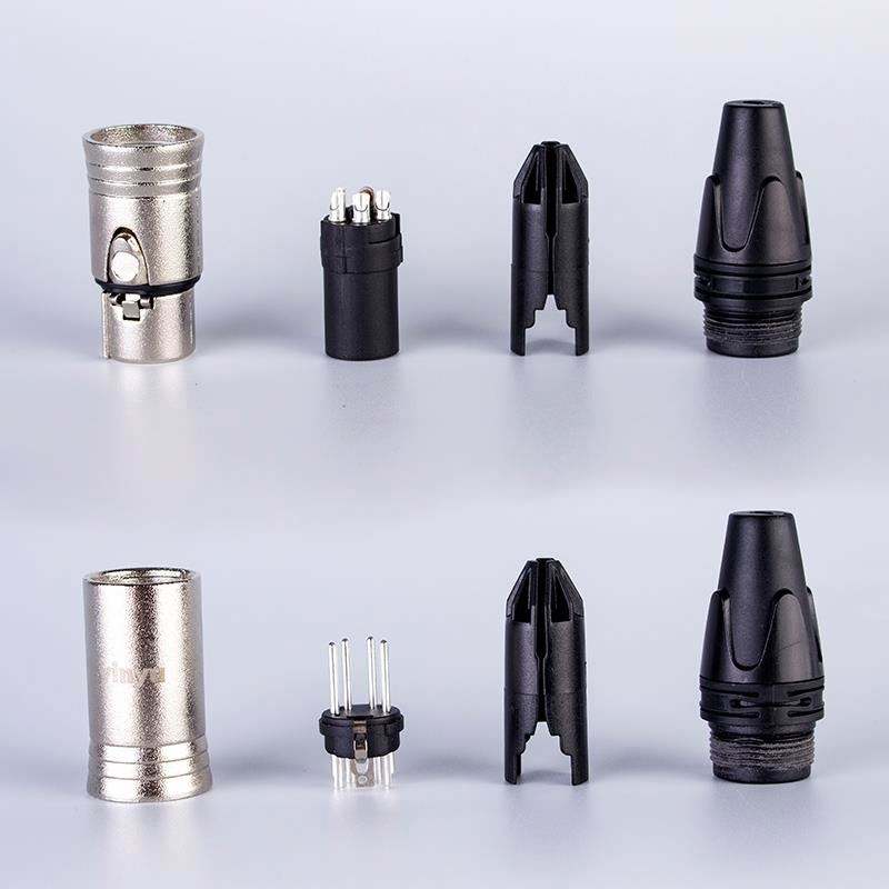 High Quality Solder Type XLR Connectors Mating Male Plugs Female Jack Audio Cable Connectors Microphone 3-5Pin XLR Audio Socket