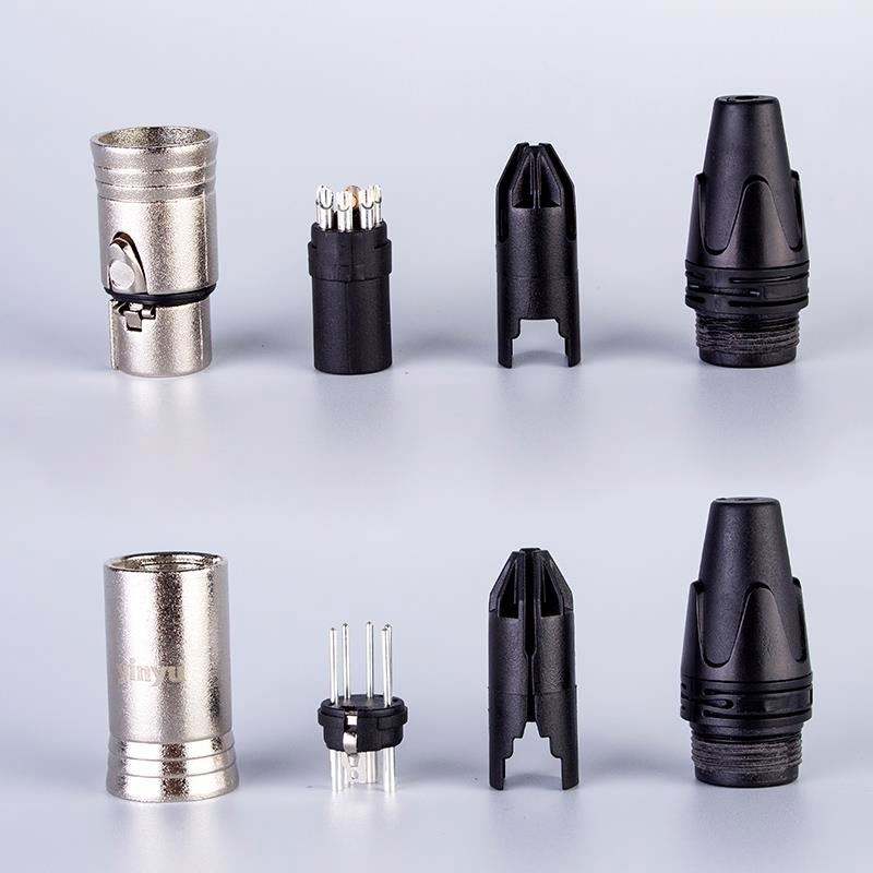 High Quality Solder Type XLR Connectors Mating Male Plugs Female Jack Audio Cable Connectors Microphone 3-5Pin XLR Audio Socket