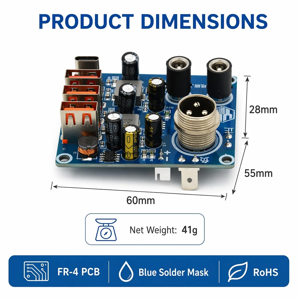 4-Port USB 3-Channel Fast Charging PCBA Board QC PD Power Bank Module Circuit PCB FR-4 for Outdoor Energy Storage Inverter DIY