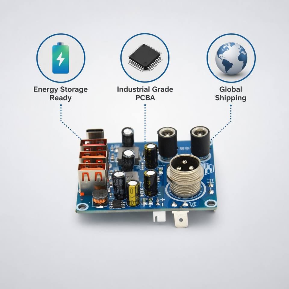 4-Port USB 3-Channel Fast Charging PCBA Board QC PD Power Bank Module Circuit PCB FR-4 for Outdoor Energy Storage Inverter DIY